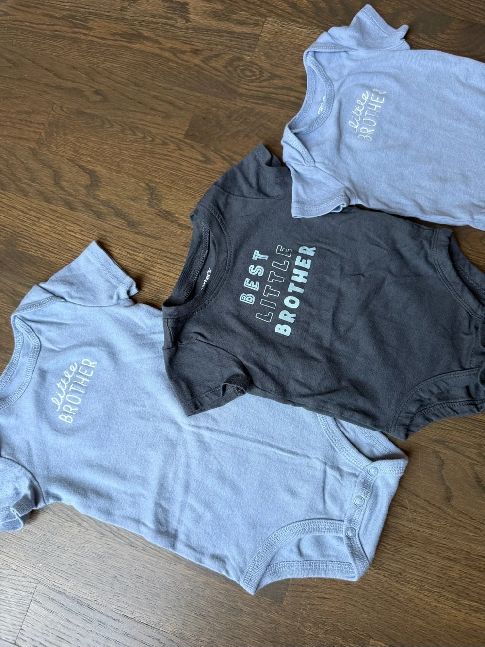 Carter's Blue & Navy 'Little Brother' 3-Pack Baby Bodysuits